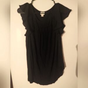 Black Ruffled Women's Top